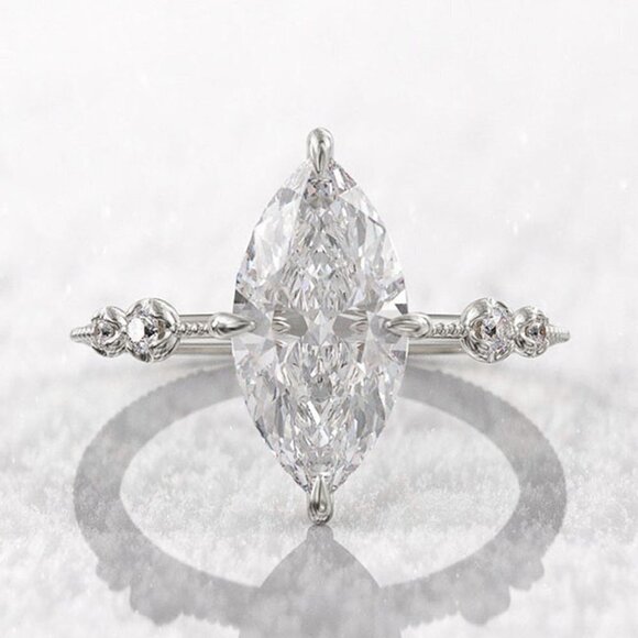 🍂   Exclusive 3A Marquise Cut Cubic Zirconia Ring for Women, FB16FA1061 - Picture 2 of 5